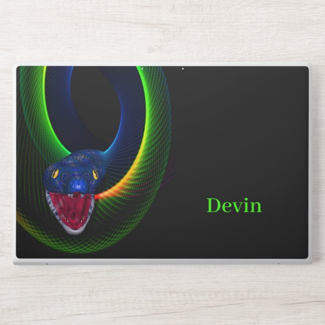 Neon Snake Personalized HP Laptop Skin (Front)