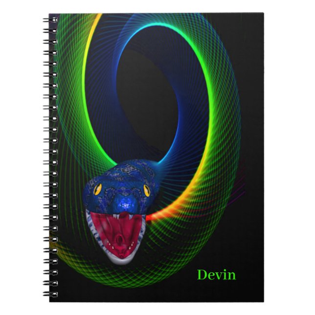 Neon Snake Personalized  Notebook (Front)