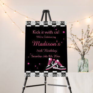 Neon Sneaker Birthday, Glitter  Foam Board