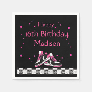 Neon Sneaker Birthday, Glitter  Napkins