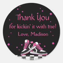 Neon Sneaker Birthday, Glitter Thank You
