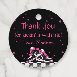 Neon Sneaker Birthday, Glitter Thank You Favor Tags