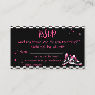 Neon Sneaker Birthday RSVP, Any Age, Business Card