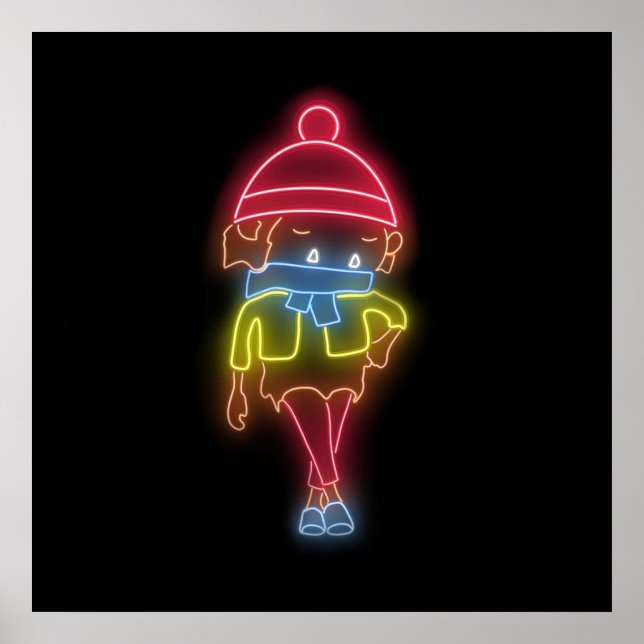 Neon Sneaky Sasquatch Poster (Front)