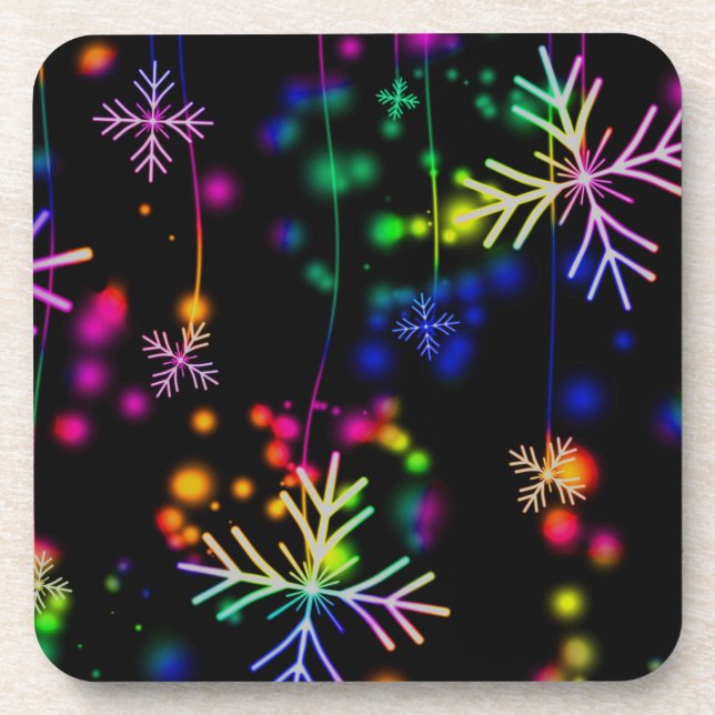 Neon Snow Beverage Coaster (Front)
