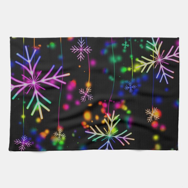 Neon Snow Kitchen Towel (Horizontal)
