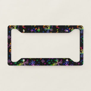 Neon Snow License Plate Frame