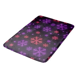 Neon Snowflakes Bath Mat