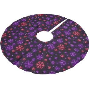 Neon Snowflakes Brushed Polyester Tree Skirt