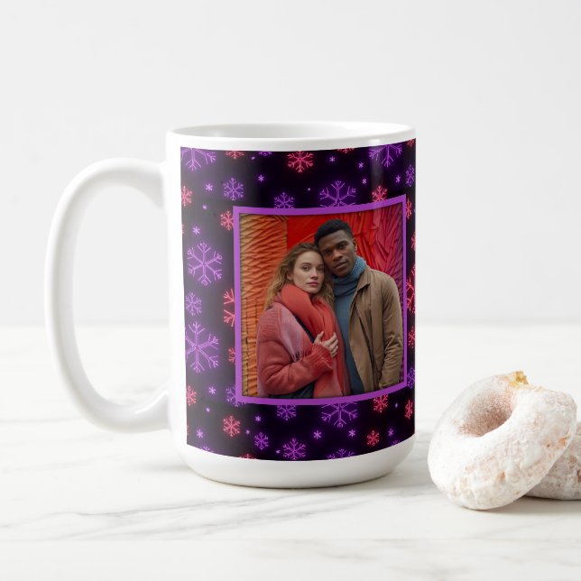 Neon Snowflakes Coffee Mug (With Donut)