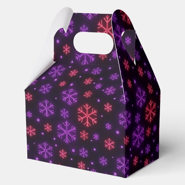 Neon Snowflakes Favor Boxes (Back)