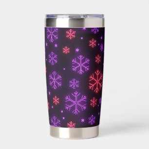 Neon Snowflakes Insulated Tumbler