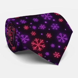 Neon Snowflakes Neck Tie