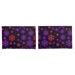Neon Snowflakes Pillow Case