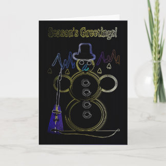 Neon Snowman Holiday Card