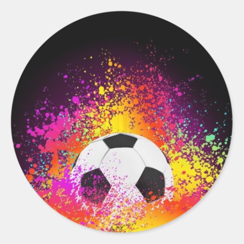 Neon Soccer Ball Stickers