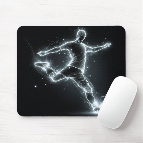 Neon Soccer Player  Mouse Pad