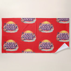 Neon Solstice Social Retro   Vintage Pastel Beach Towel