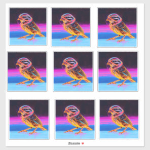 Neon Sparrow with Glowing Accents Sticker