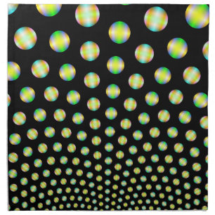 Neon Spheres on Black Napkins