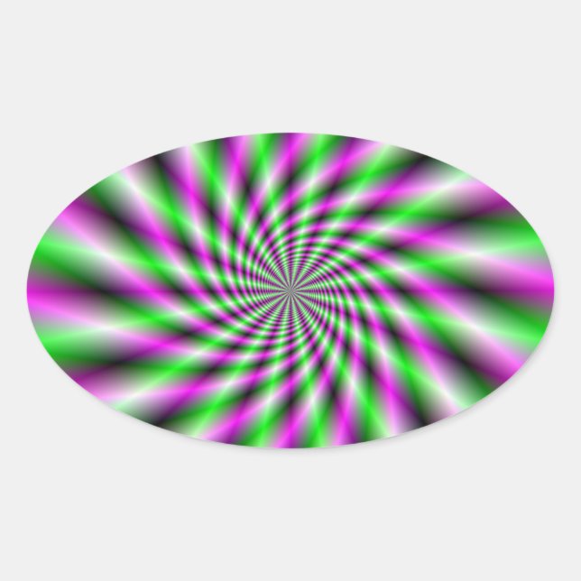 Neon Spinning Wheel  Oval Sticker (Front)