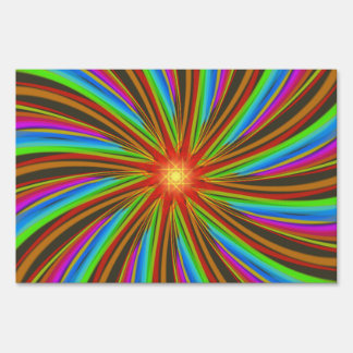 Neon Spiral Vortex – Vibrant Fractal Motion Design Sign