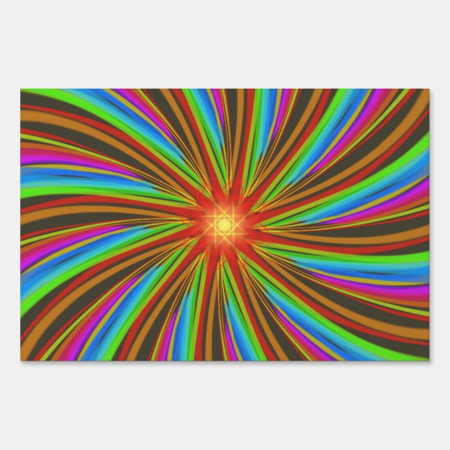 Neon Spiral Vortex – Vibrant Fractal Motion Design Sign (Front)