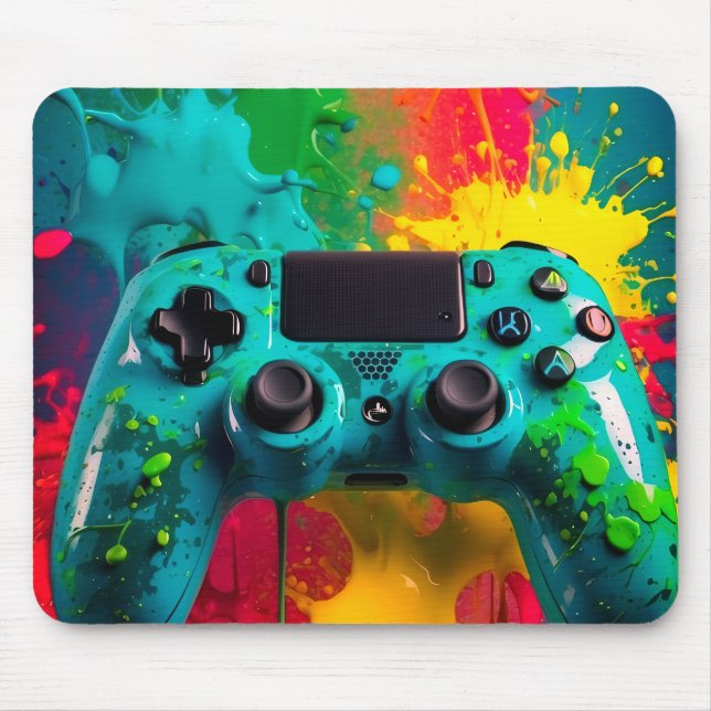 "Neon Splash" Urban Gaming Mousepad (Front)
