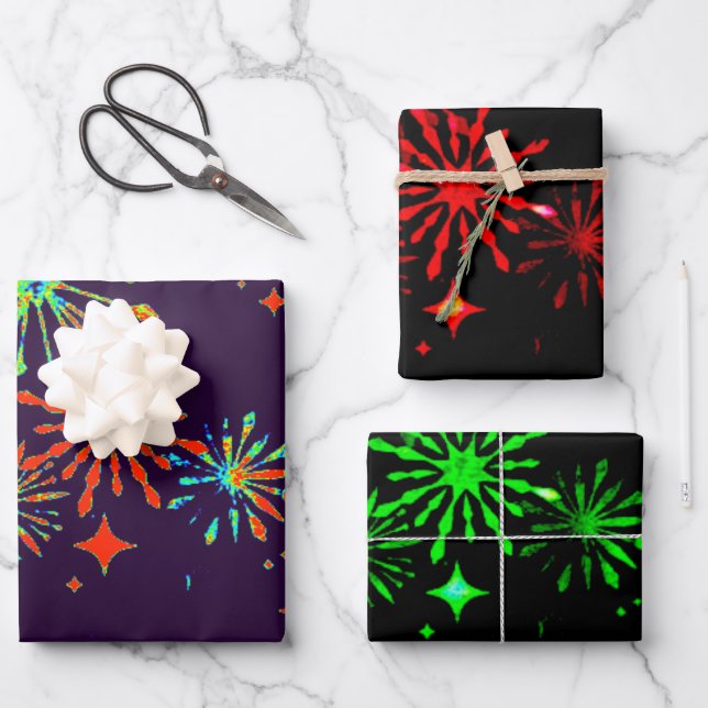 Neon Splash Wrapping Paper (Front)