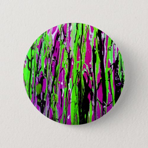 Neon Splatter Paint Purple Green and Black Button