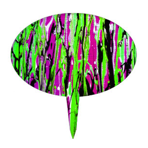 Neon Splatter Paint Purple Green and Black Cake Topper