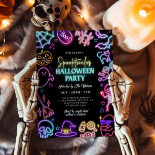 Neon Spooktacular Halloween Invitation