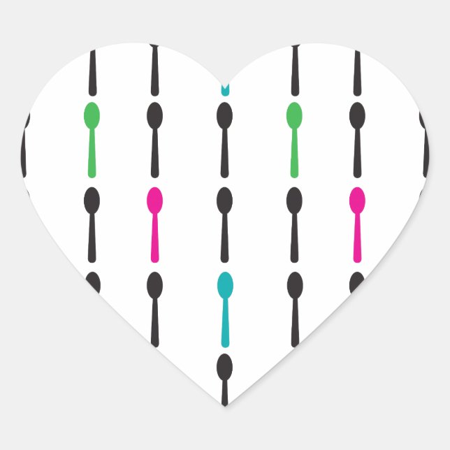 Neon Spoons Heart Sticker (Front)