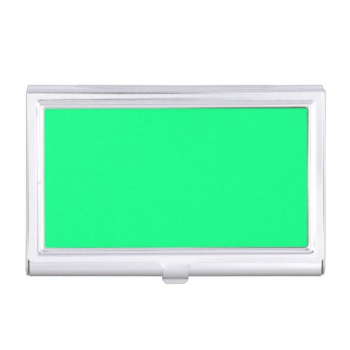 Neon Spring Green Solid Color  Classic Business Card Case