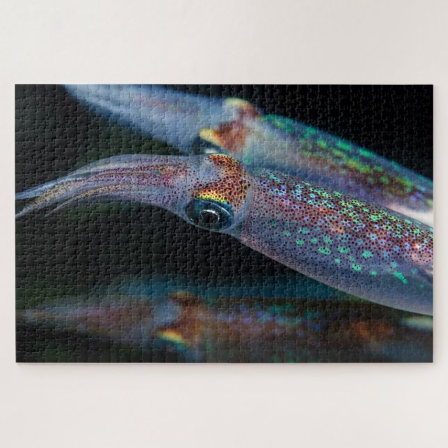 Neon Squid at Night 20"x30" Jigsaw Puzzle (Horizontal)