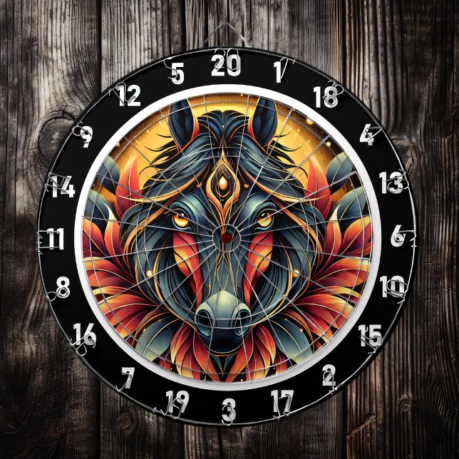 Neon Stallion Jungle Vibes Artwork Dart Board (Creator Uploaded)