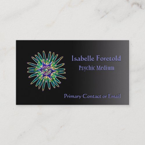 Neon Star Flower Psychic Services Card Business Card