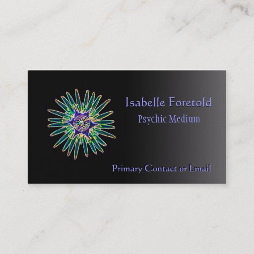 Customizable Neon Star Flower Psychic Services Card Business Card