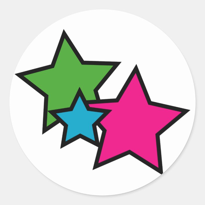 Neon star stickers | Zazzle.com