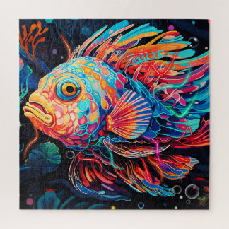 🐙 Neon Stargazer Fish Jigsaw Puzzle