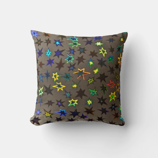 Neon Stars Throw Pillows (Front)