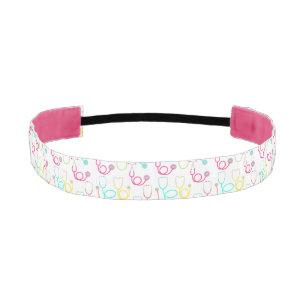 Neon Stethoscope Pattern Athletic Headband