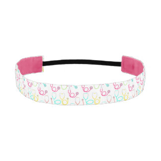 Neon Stethoscope Pattern Athletic Headband