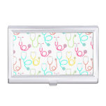 Neon Stethoscope Pattern Business Card Case