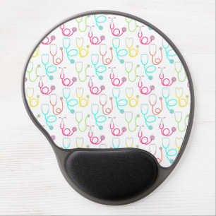 Neon Stethoscope Pattern Gel Mouse Pad