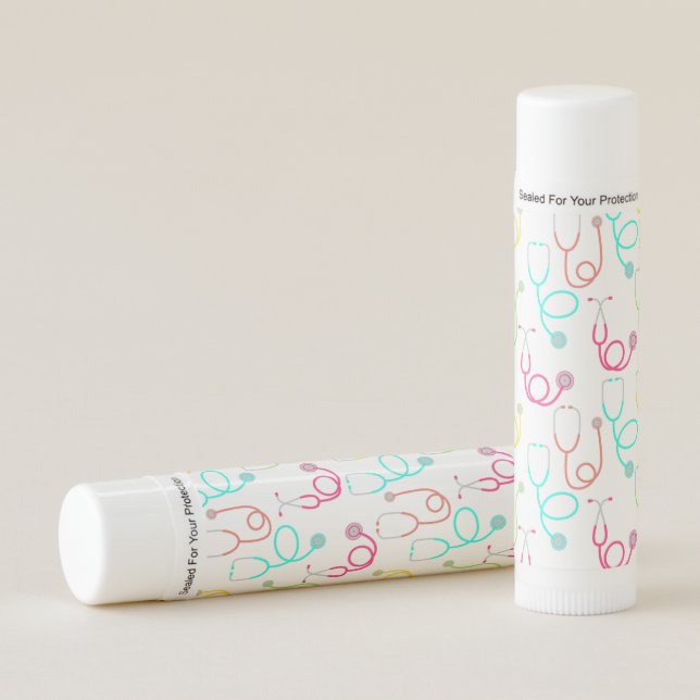 Neon Stethoscope Pattern Lip Balm (Front)