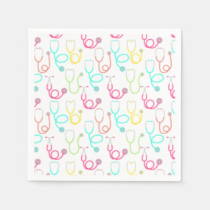 Neon Stethoscope Pattern Napkins