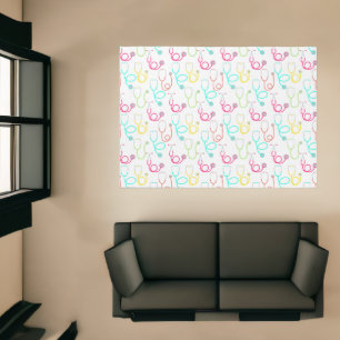 Neon Stethoscope Pattern Rug