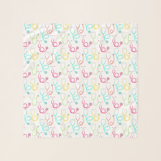 Neon Stethoscope Pattern Scarf (Front)