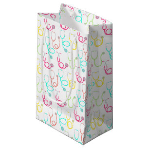Neon Stethoscope Pattern Small Gift Bag